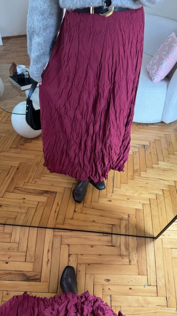 Wrinkled Burgundy Skirt
