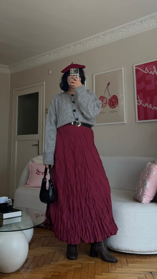 IMG_7241 Wrinkled Burgundy Skirt