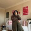 Wrinkled Olive Skirt