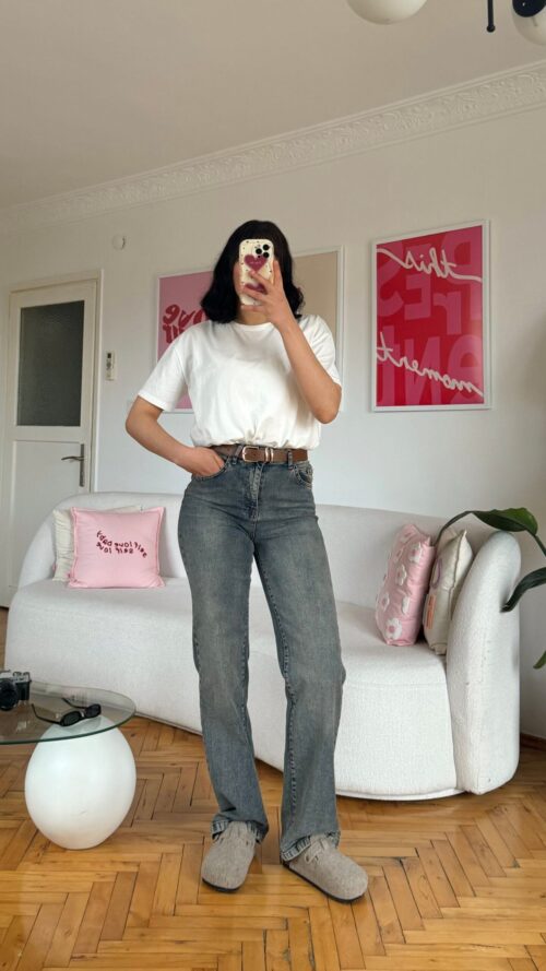 Olivia Medium Blue Belted Jeans