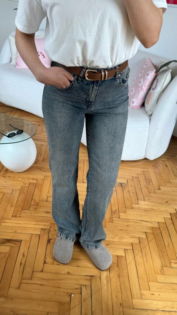 Olivia Medium Blue Belted Jeans