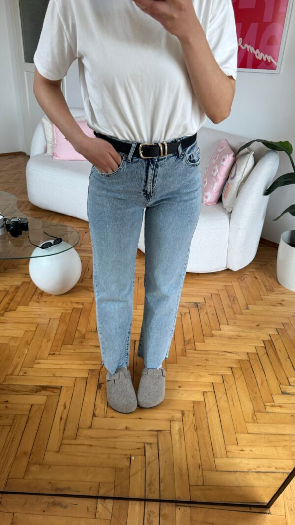 Olivia Light Blue Belted Jeans