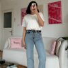 Olivia Light Blue Belted Jeans