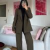 Flora Khaki Palazzo Set