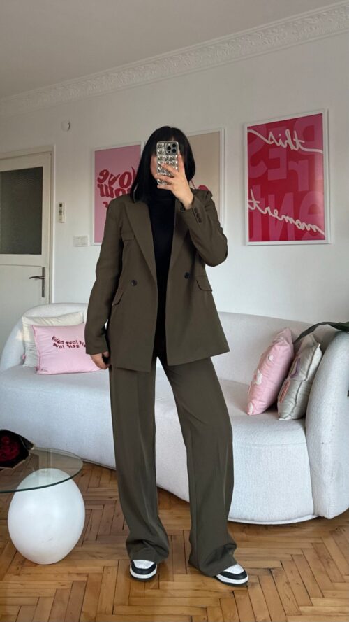 Flora Khaki Palazzo Set
