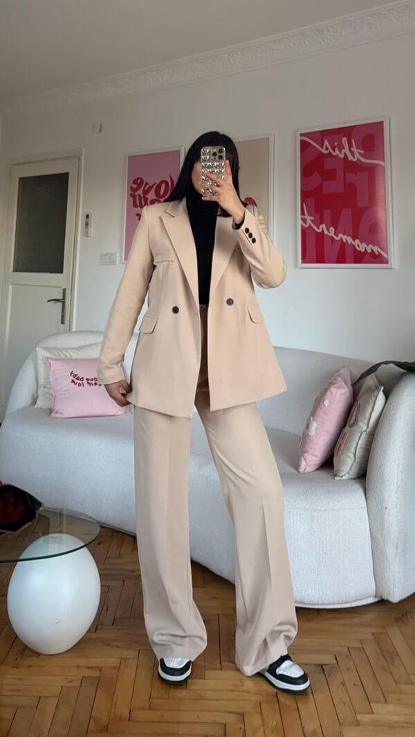 Flora Beige Palazzo Set
