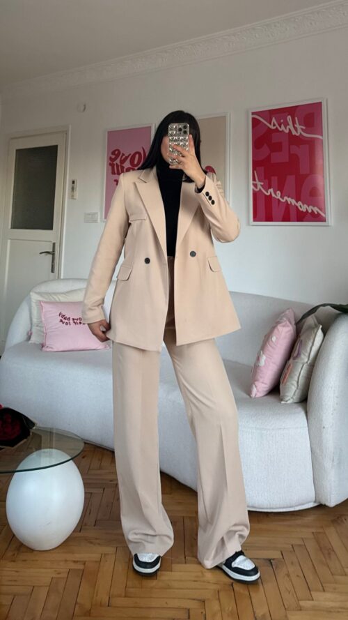 Flora Beige Palazzo Set
