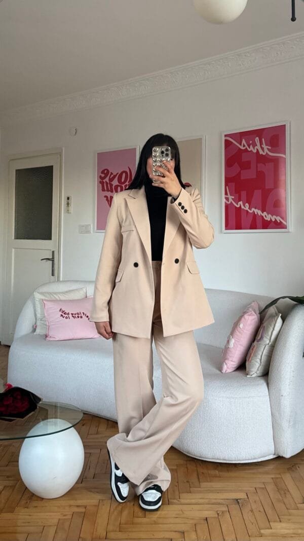 Flora Beige Palazzo Set