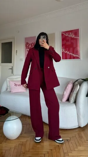 Flora Burgundy Palazzo Set