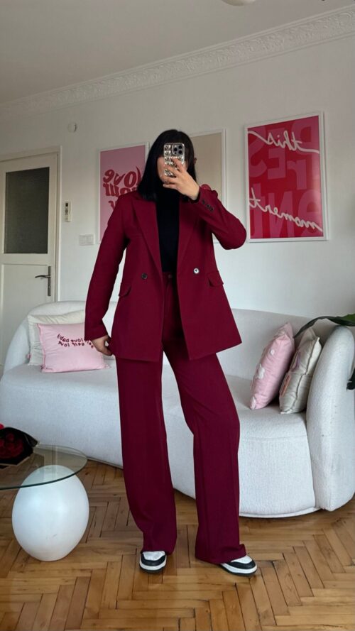 Flora Burgundy Palazzo Set