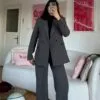Flora Dark Grey Palazzo Set