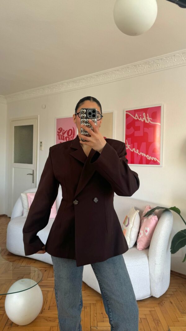 Dark Brown Fitted Blazer
