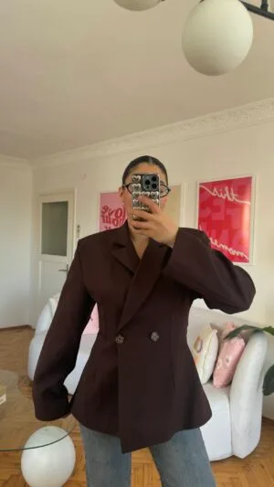 Dark Brown Fitted Blazer