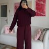 Mady Burgundy Linen Pants