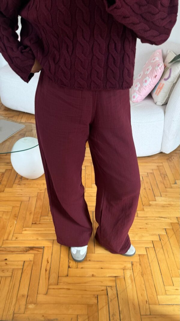Mady Burgundy Linen Pants
