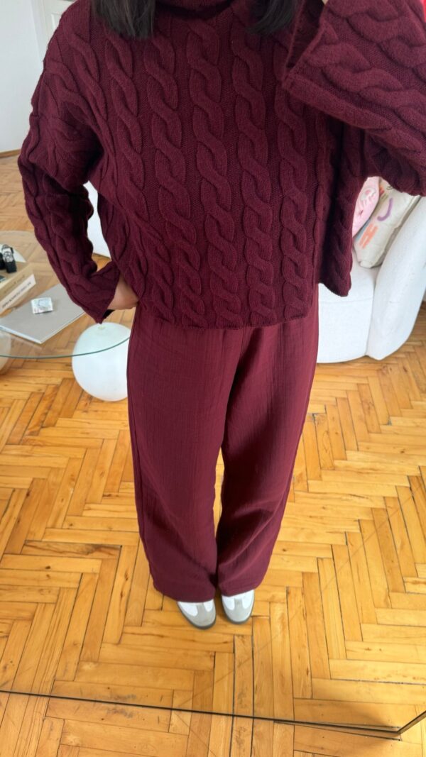 Mady Burgundy Linen Pants