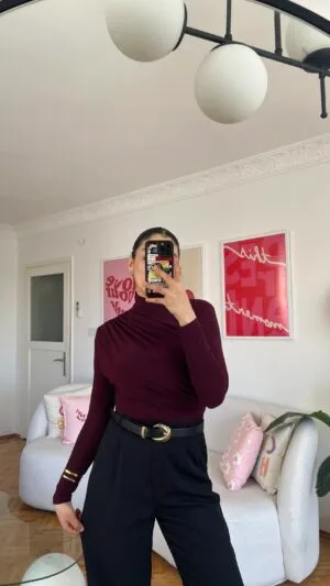 Draped Burgundy Top
