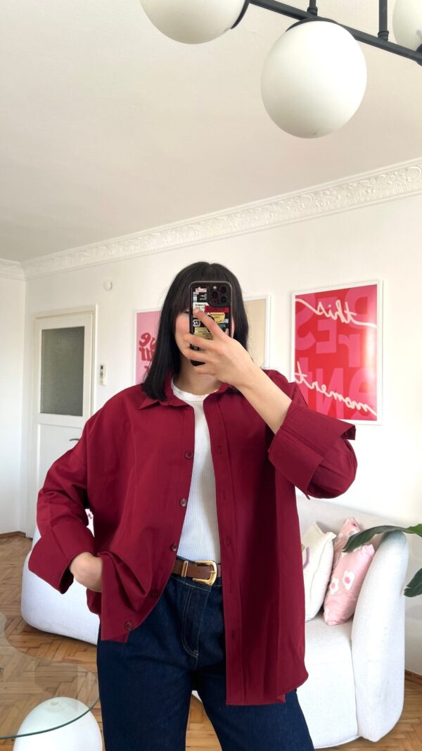 Reyna Oversize Burgundy Shirt