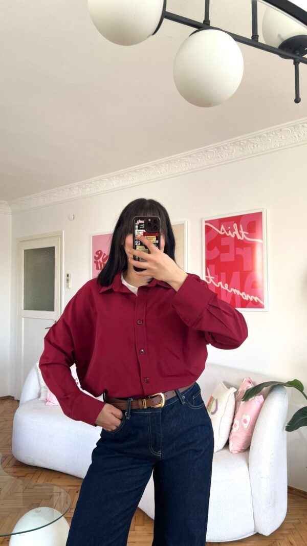 Reyna Oversize Burgundy Shirt