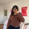 Reyna Oversize Dark Browm Shirt