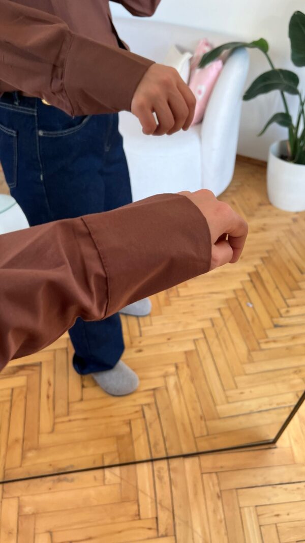Reyna Oversize Dark Browm Shirt