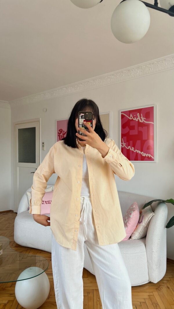 Serena Yellow Striped Shirt
