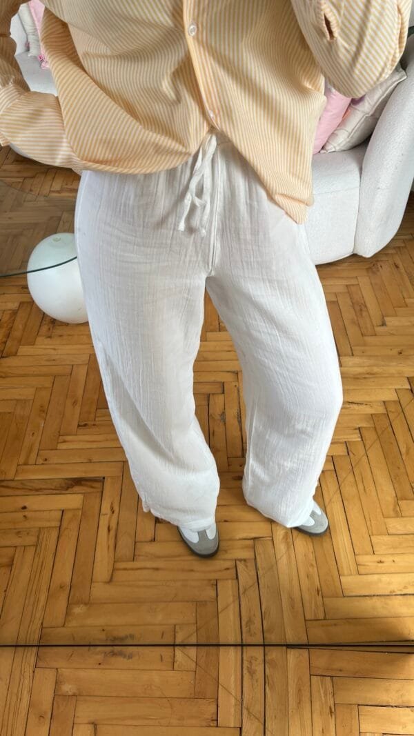 Mady White Linen Pants