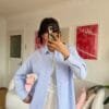 Serena Sky Blue Striped Shirt