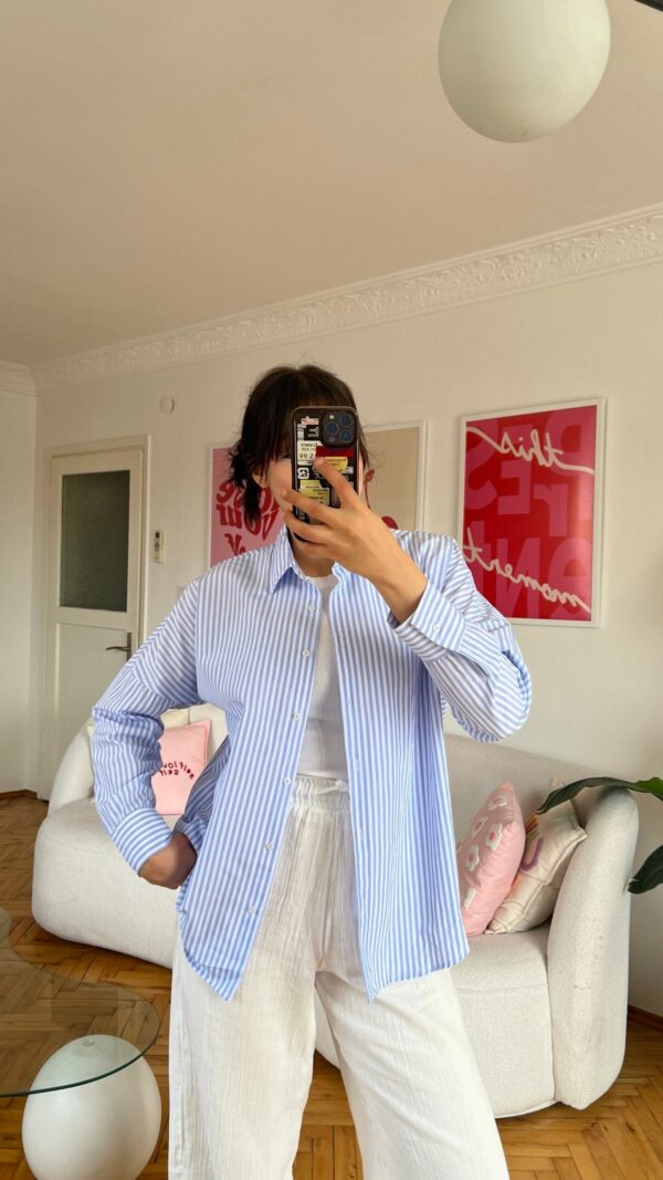 Serena Sky Blue Striped Shirt