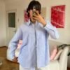 Serena Sky Blue Striped Shirt