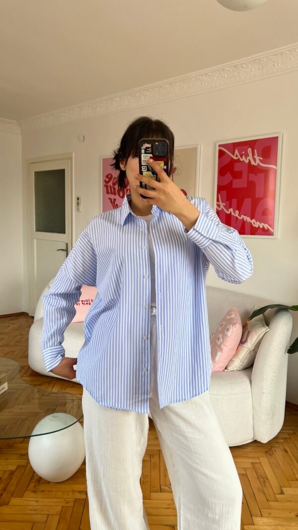 Serena Sky Blue Striped Shirt