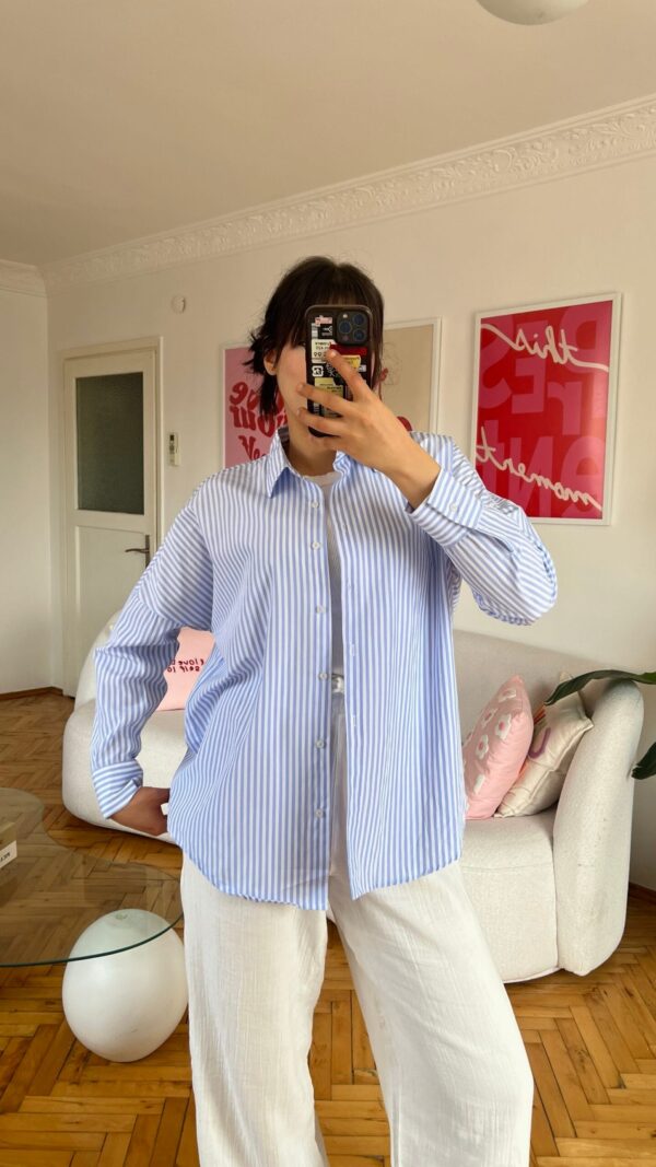 Serena Sky Blue Striped Shirt