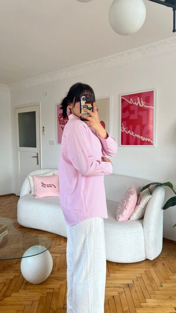Serena Pink Striped Shirt