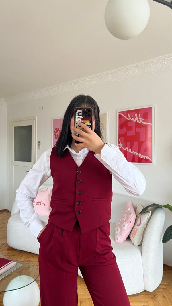 Flora Burgundy 3 Pieces Set