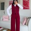 Flora Burgundy 3 Pieces Set