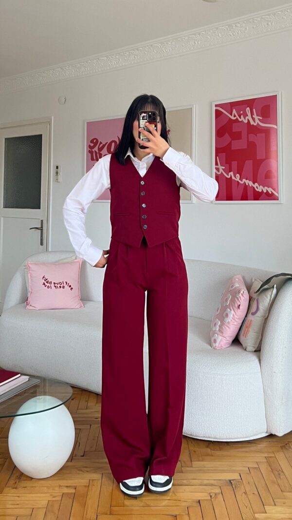 Flora Burgundy 3 Pieces Set