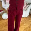 Flora Burgundy 3 Pieces Set