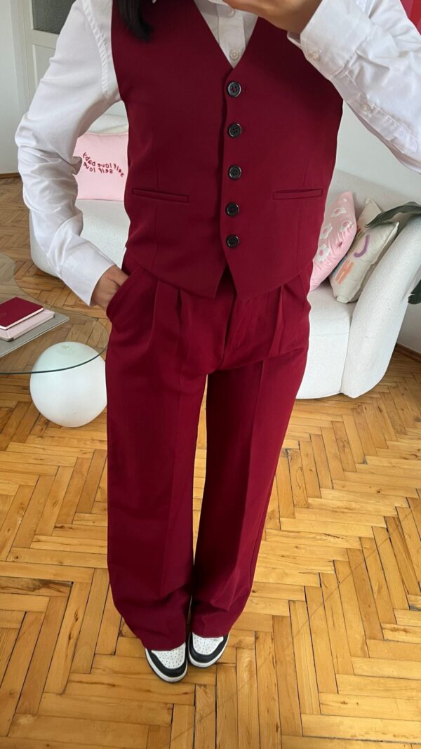 Flora Burgundy 3 Pieces Set