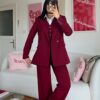 Flora Burgundy 3 Pieces Set