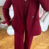 Flora Burgundy 3 Pieces Set