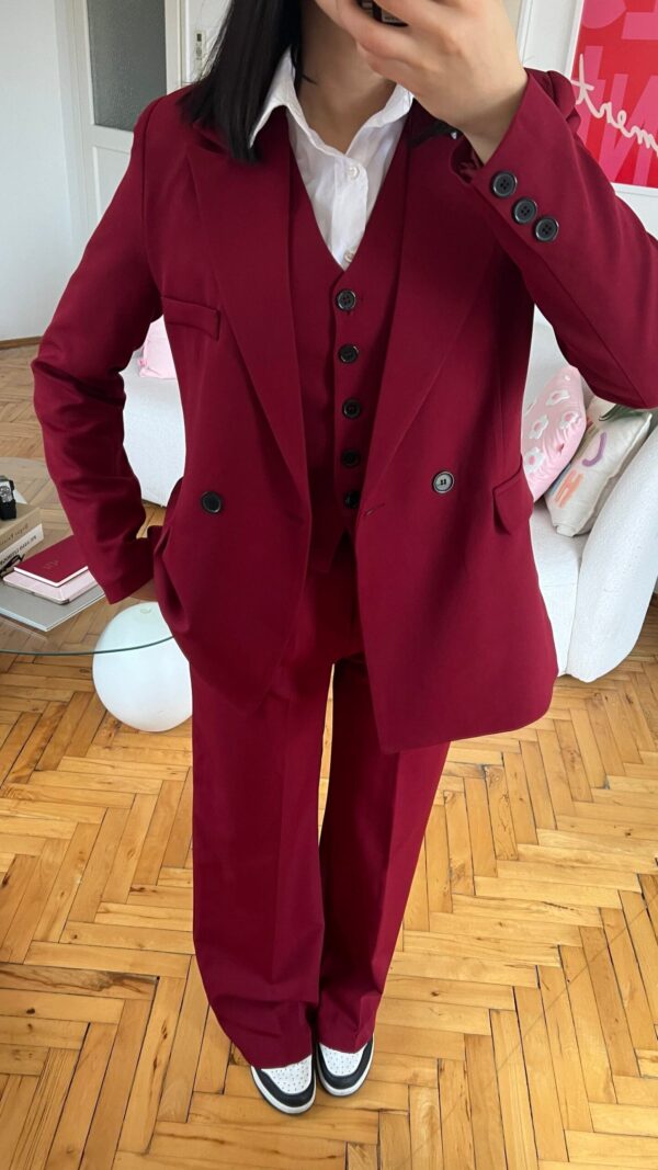 Flora Burgundy 3 Pieces Set