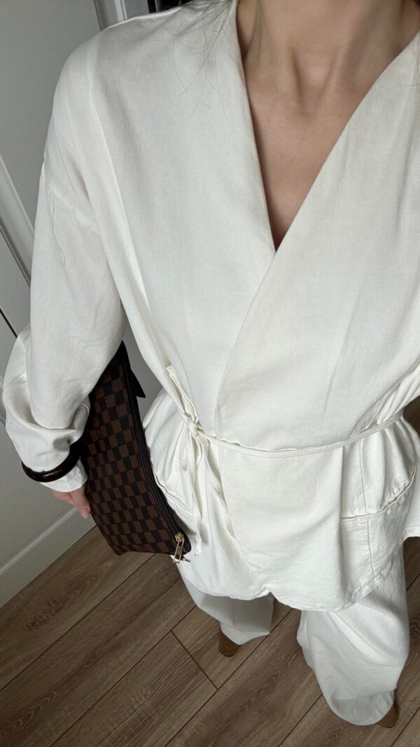 Miras Premuim White Belted Set ( NOT TRANSPARENT)