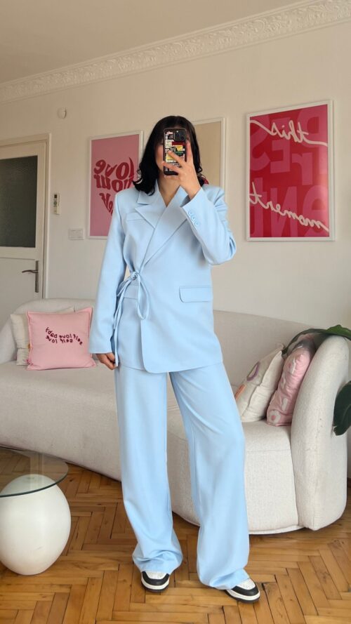 Miranda Oversize Baby Blue Palazzo Set