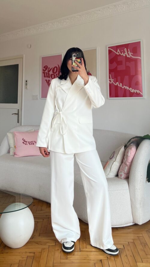 Miranda Oversize White Palazzo Set