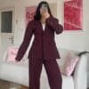 Darla Burgundy Palazzo Set
