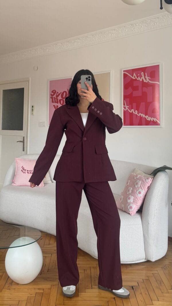 Darla Burgundy Palazzo Set