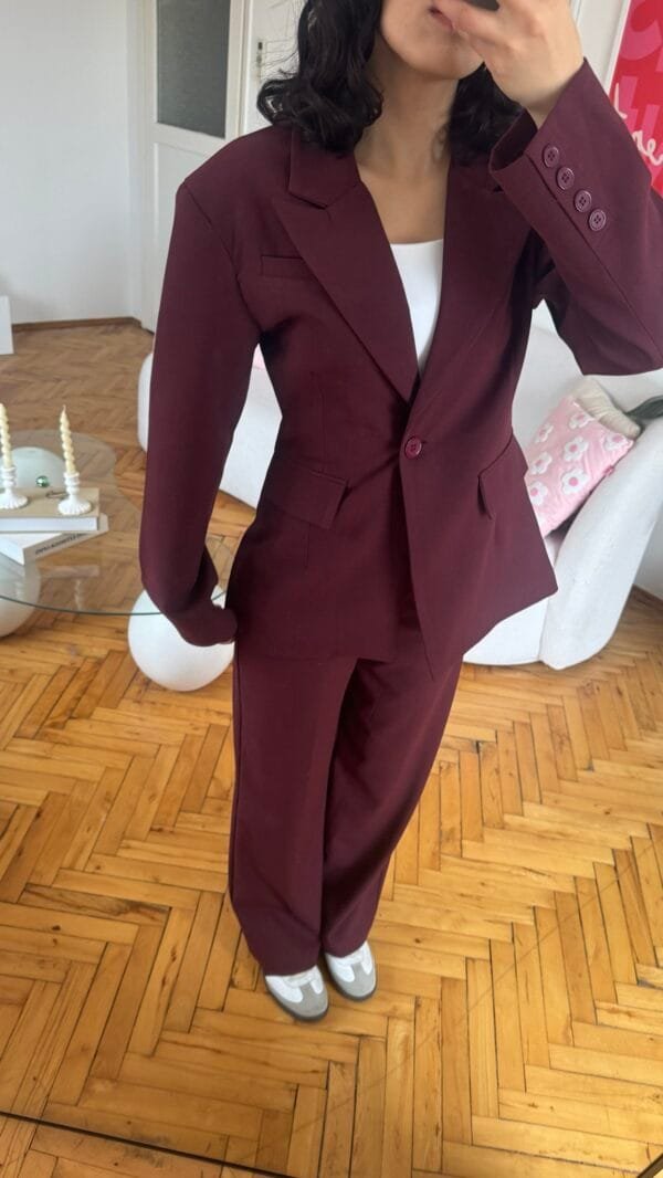 Darla Burgundy Palazzo Set