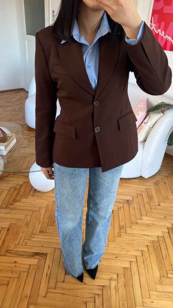 Carolina Fitted Dark Brown Blazer