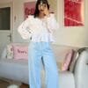 Zr Sky Blue Palazzo Trousers