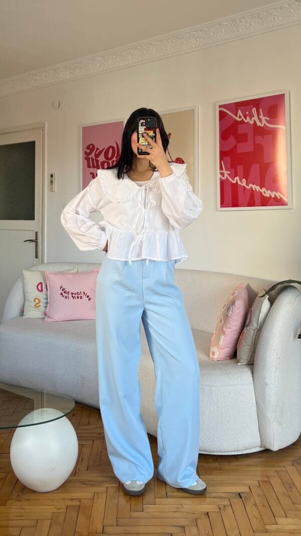 Zr Sky Blue Palazzo Trousers